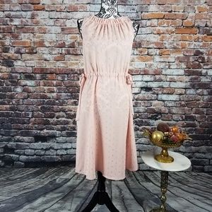 NWT JUICY COUTURE PEACHSKIN WITH FOIL CINCHED HALTER DRESS (S)